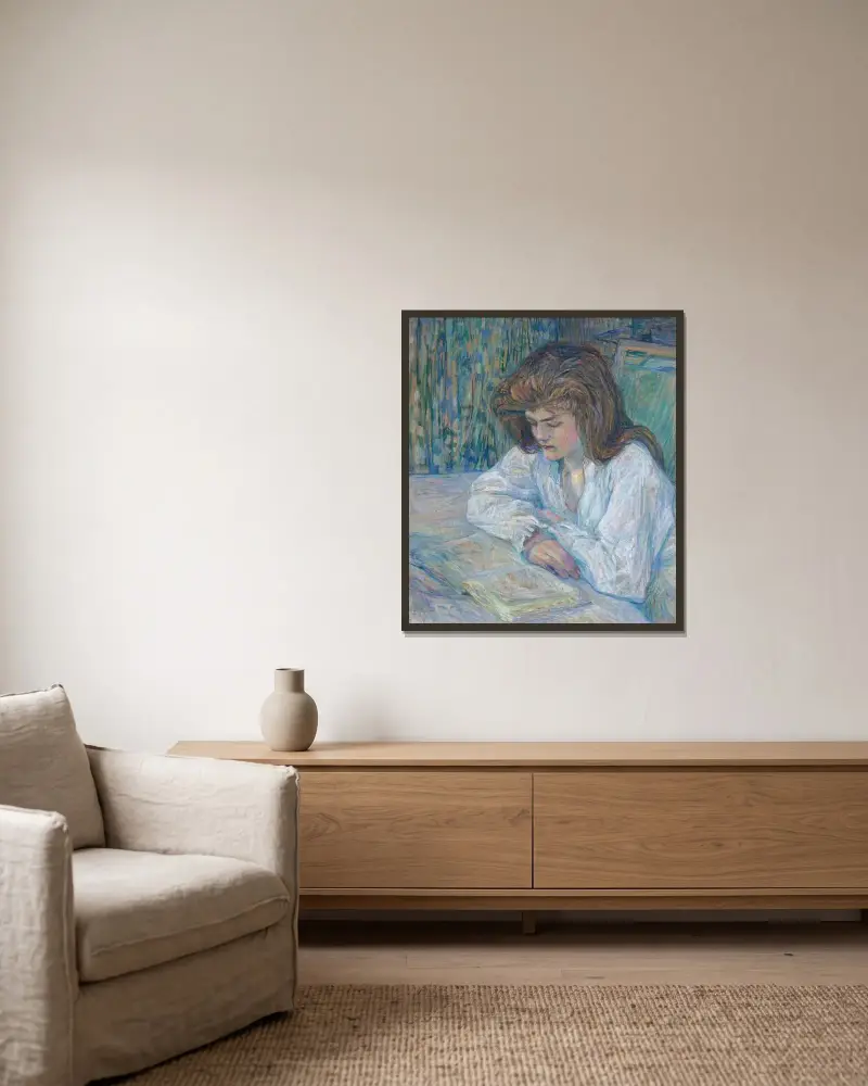 Czytelniczka, Henri de Toulouse-Lautrec w ramie na ścianie