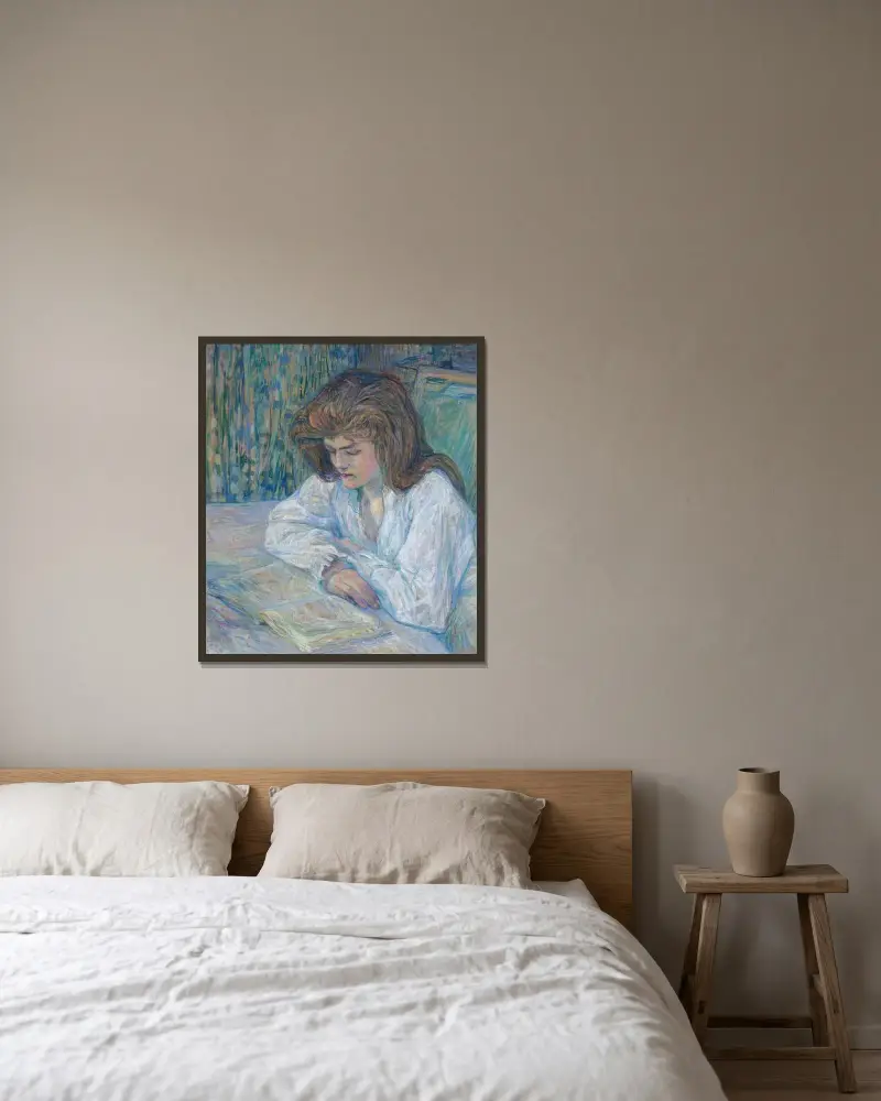 Czytelniczka, Henri de Toulouse-Lautrec w ramie na ścianie