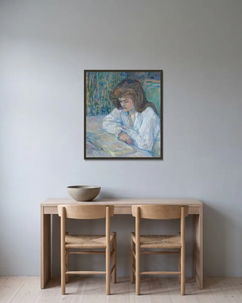 Czytelniczka, Henri de Toulouse-Lautrec w ramie na ścianie