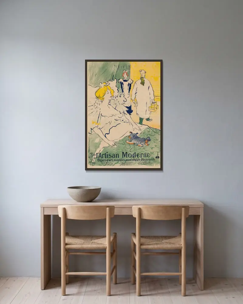 Nowoczesny rzemieślnik, Henri de Toulouse-Lautrec w ramie na ścianie