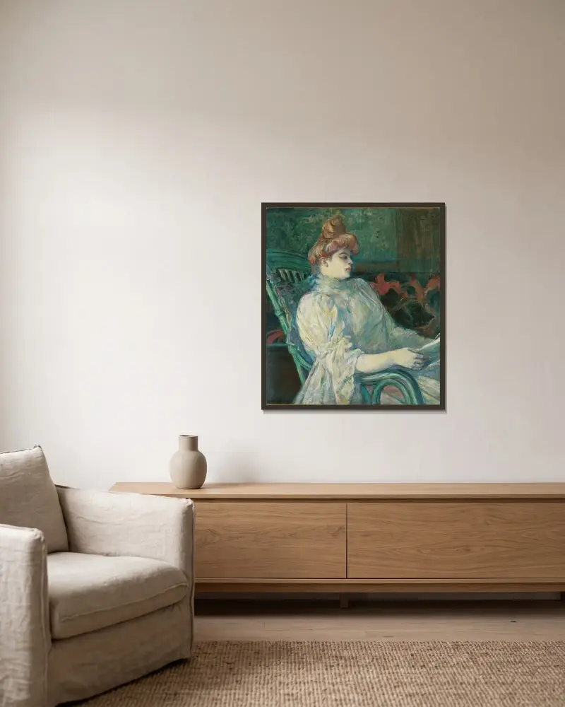 Madame Marthe X―Bordeaux av Henri de Toulouse-Lautrec inramad på en vägg