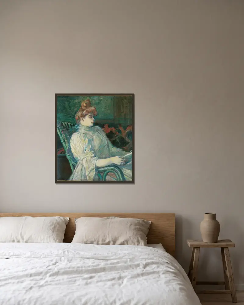 Madame Marthe X―Bordeaux av Henri de Toulouse-Lautrec inramad på en vägg