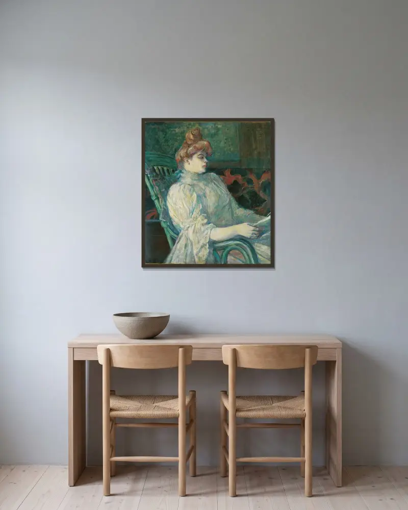 Madame Marthe X―Bordeaux av Henri de Toulouse-Lautrec inramad på en vägg