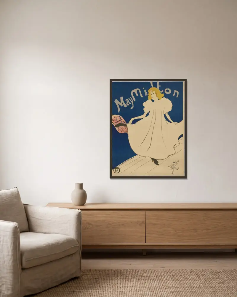 May Milton von Henri de Toulouse-Lautrec gerahmt an einer Wand