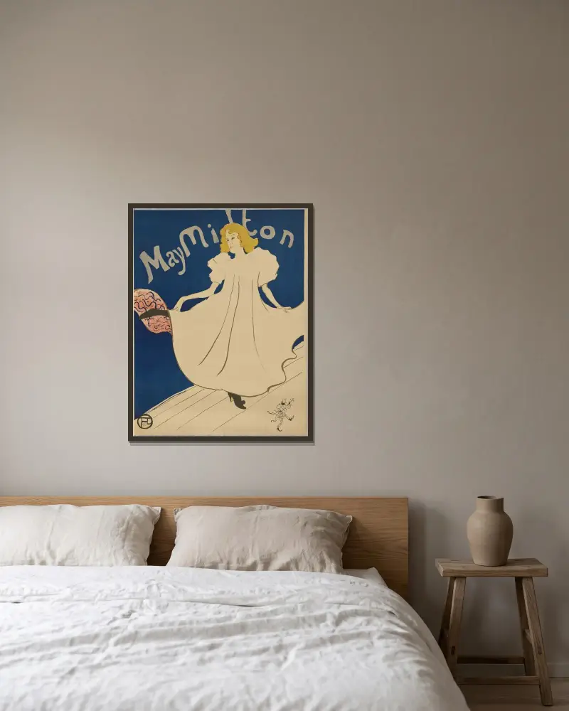 May Milton von Henri de Toulouse-Lautrec gerahmt an einer Wand