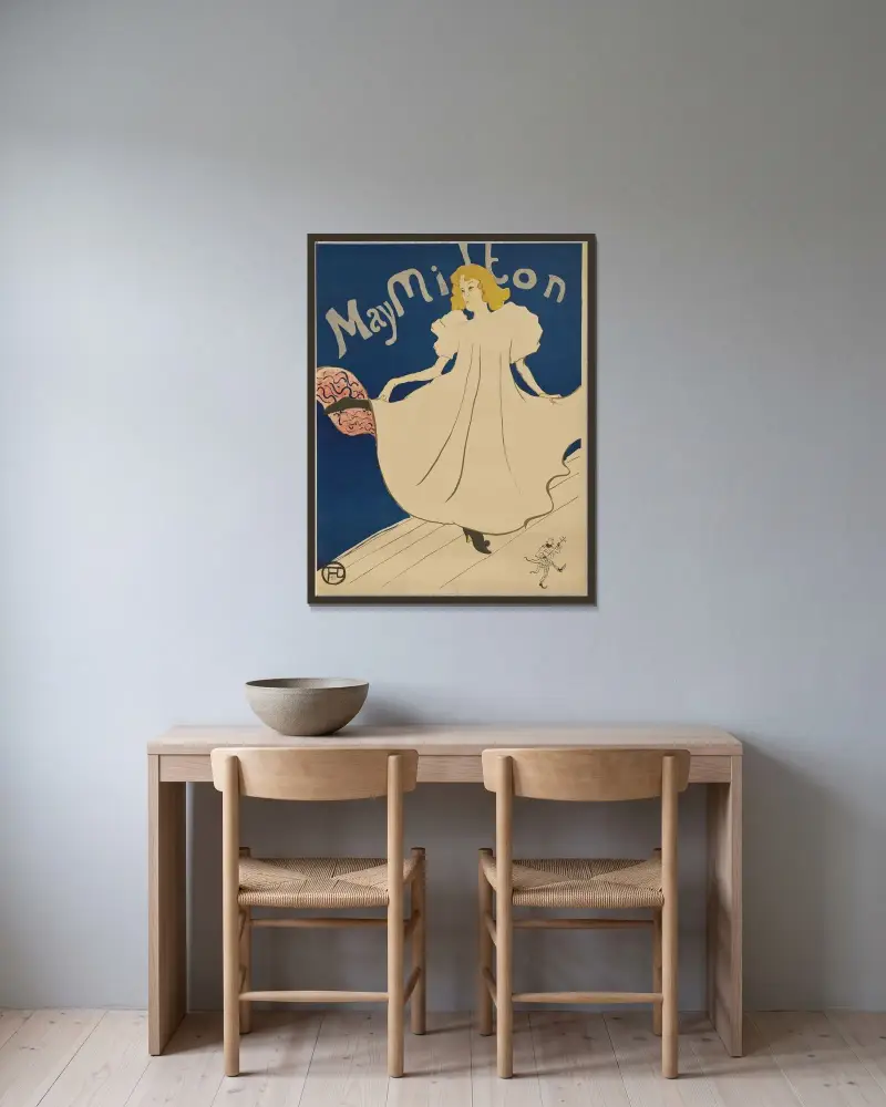 May Milton von Henri de Toulouse-Lautrec gerahmt an einer Wand