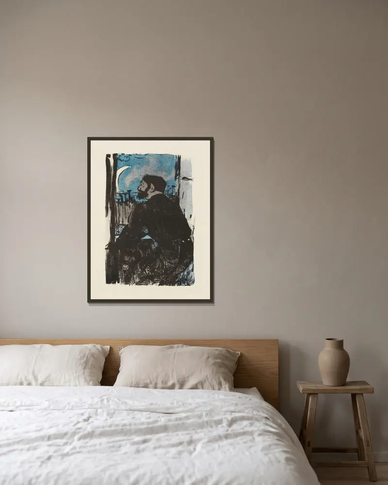 Nuit Blanche von Henri de Toulouse-Lautrec gerahmt an einer Wand