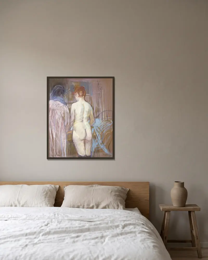 Prostytutki, Henri de Toulouse-Lautrec w ramie na ścianie