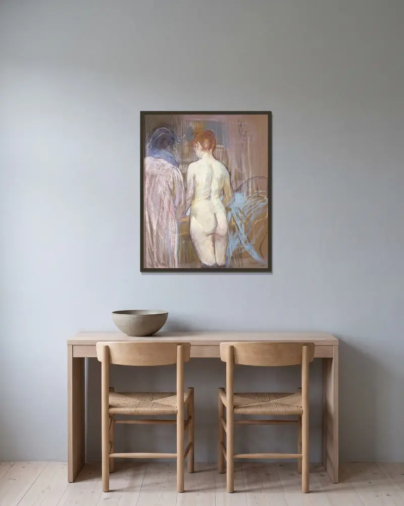 Prostytutki, Henri de Toulouse-Lautrec w ramie na ścianie