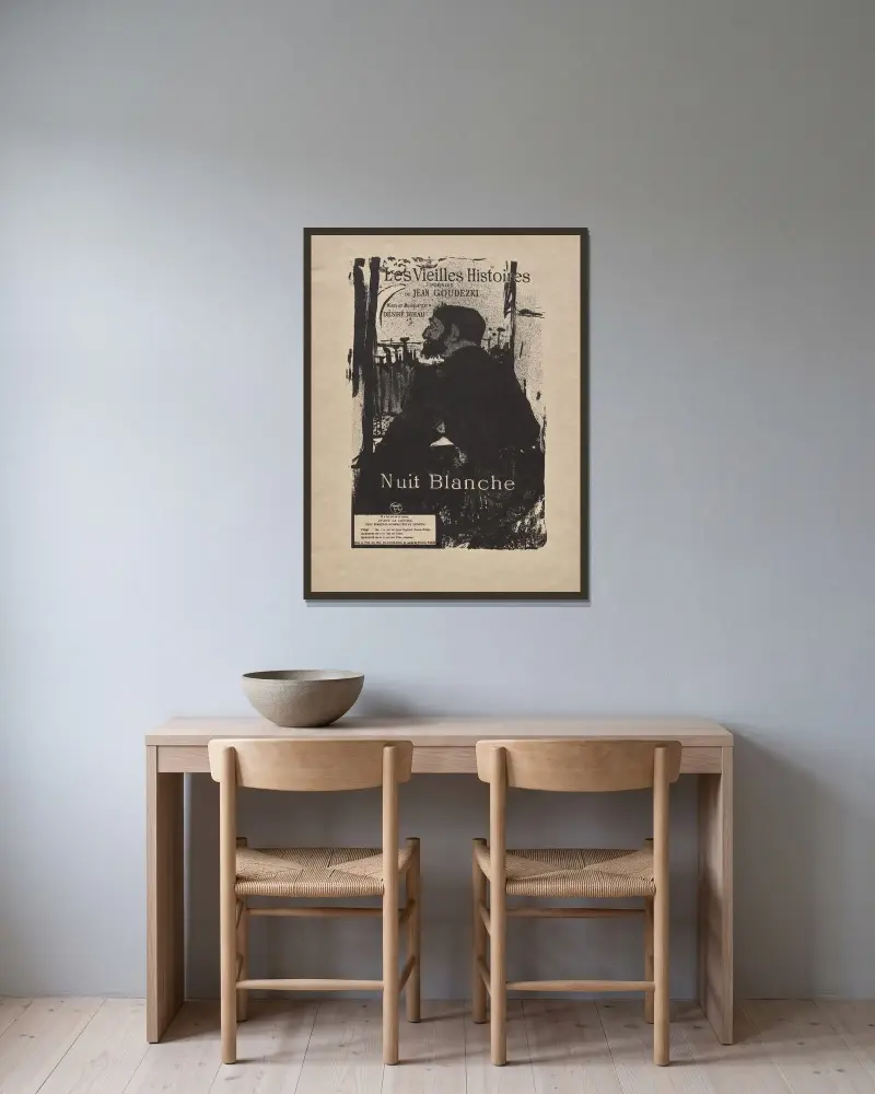 Bezsenna noc, Henri de Toulouse-Lautrec w ramie na ścianie