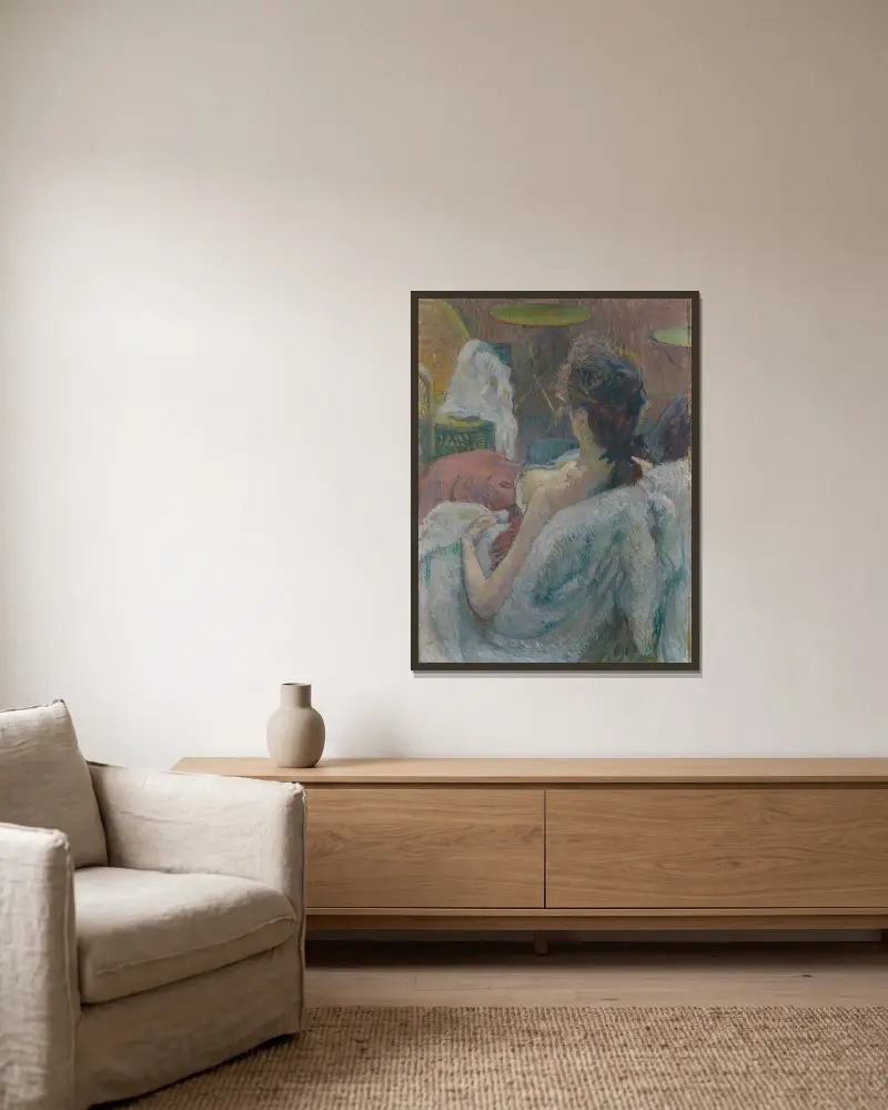 Die ruhende Modell von Henri de Toulouse-Lautrec gerahmt an einer Wand