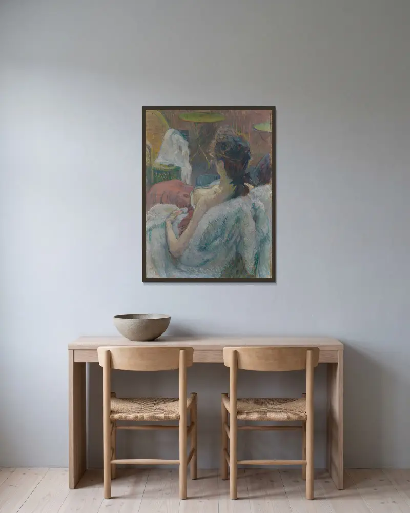 Die ruhende Modell von Henri de Toulouse-Lautrec gerahmt an einer Wand