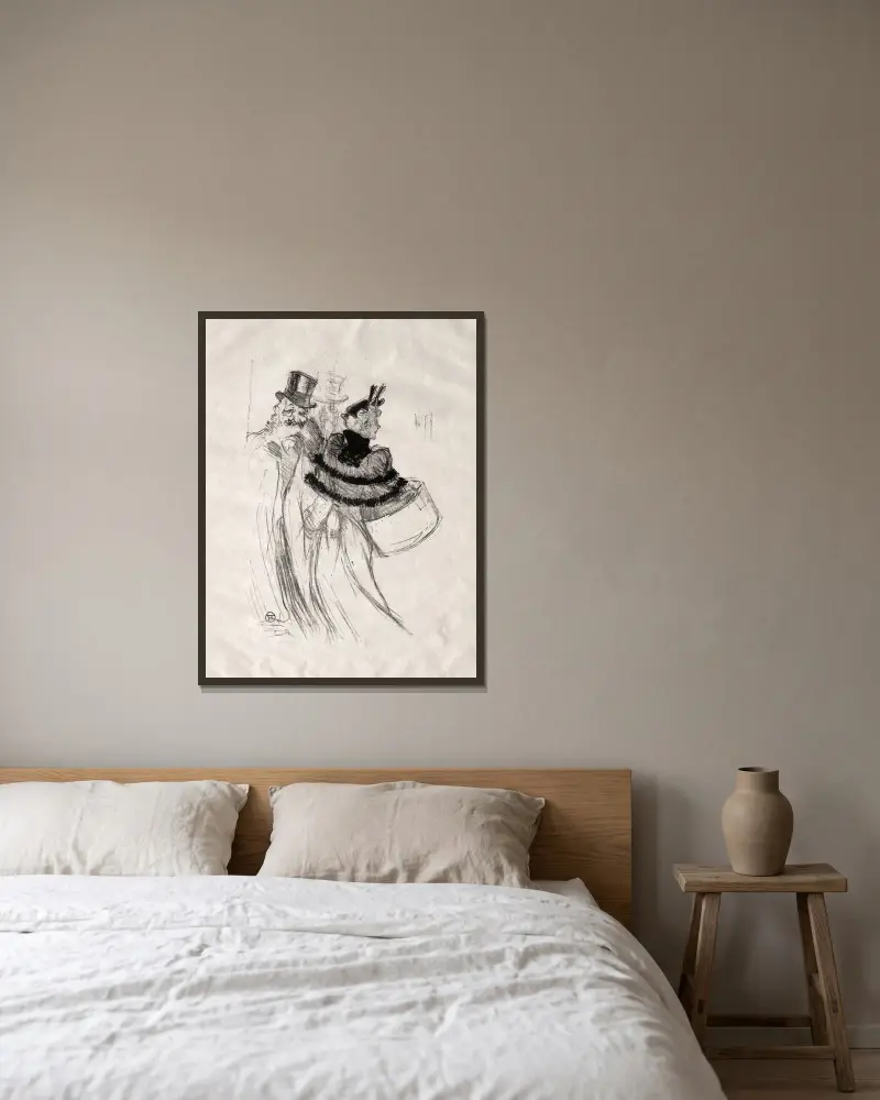 The Old Gentlemen av Henri de Toulouse-Lautrec inramad på en vägg