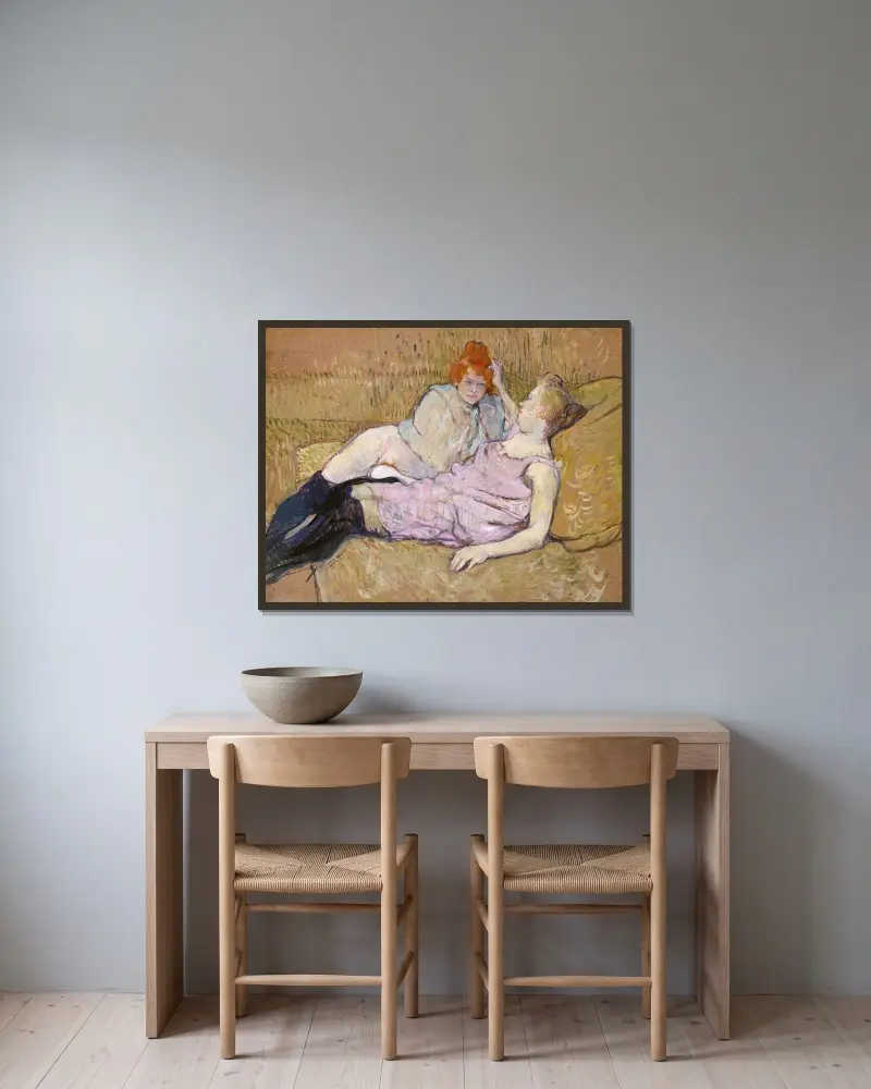 Sofa, Henri de Toulouse-Lautrec w ramie na ścianie