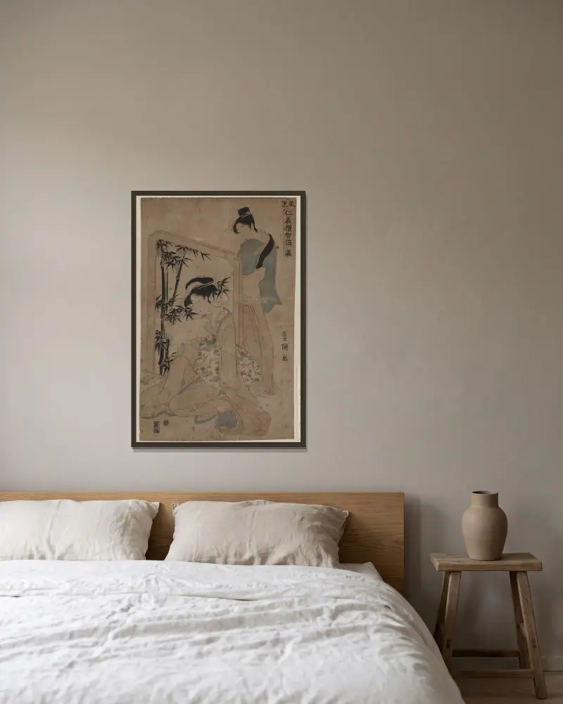 Gi, Toyokuni Utagawa v rámu na stěně