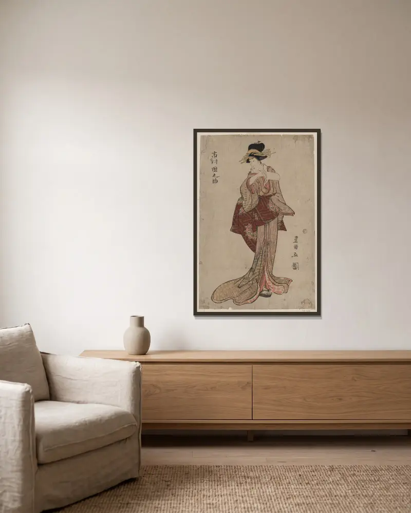 Ichikawa Dannosuke von Toyokuni Utagawa gerahmt an einer Wand