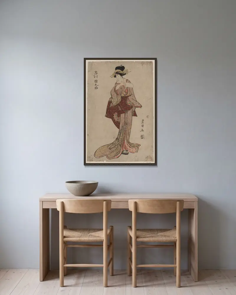 Ichikawa Dannosuke von Toyokuni Utagawa gerahmt an einer Wand