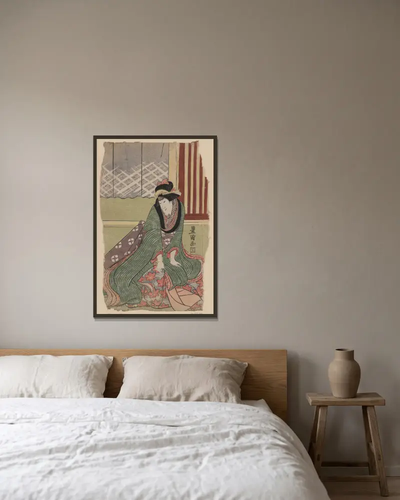 Iwai Hanshirō av Toyokuni Utagawa inramad på en vägg