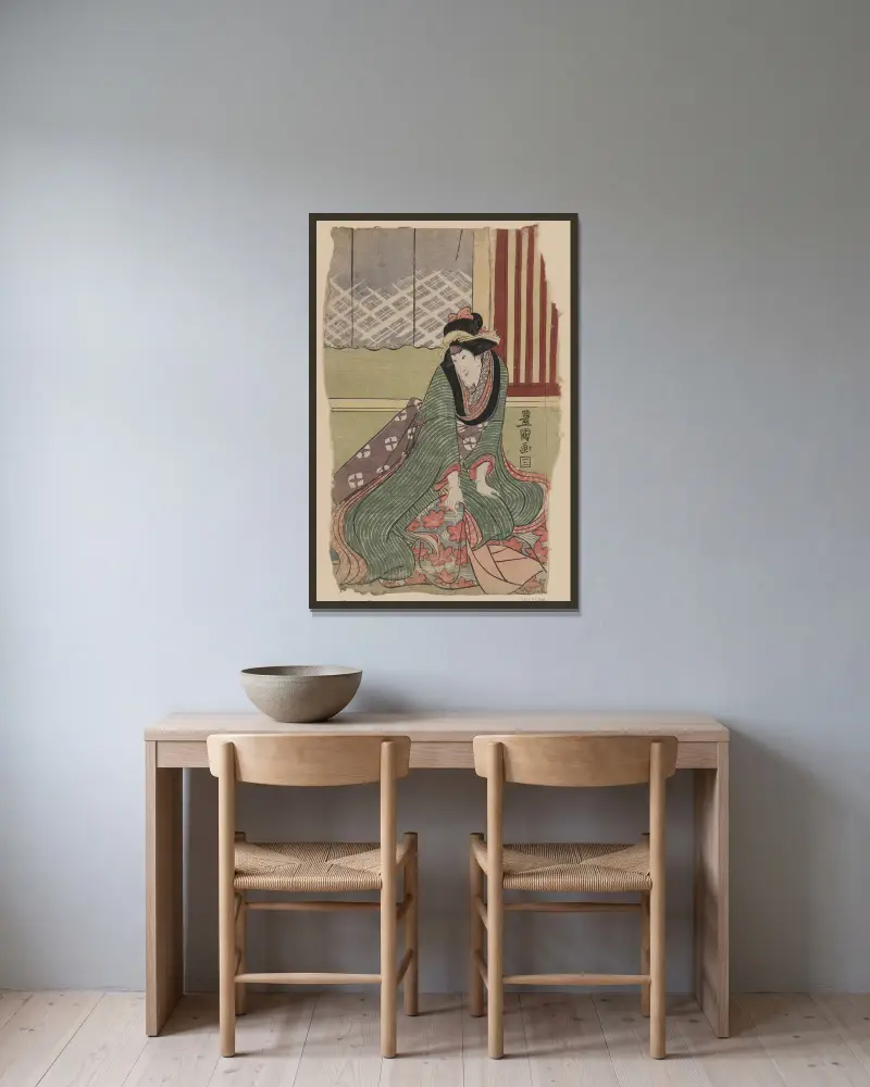 Iwai Hanshirō av Toyokuni Utagawa inramad på en vägg
