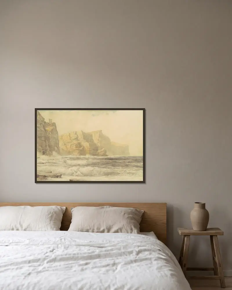 Baldart Castle, Kilkee, County Clare, Ireland av William Trost Richards inramad på en vägg