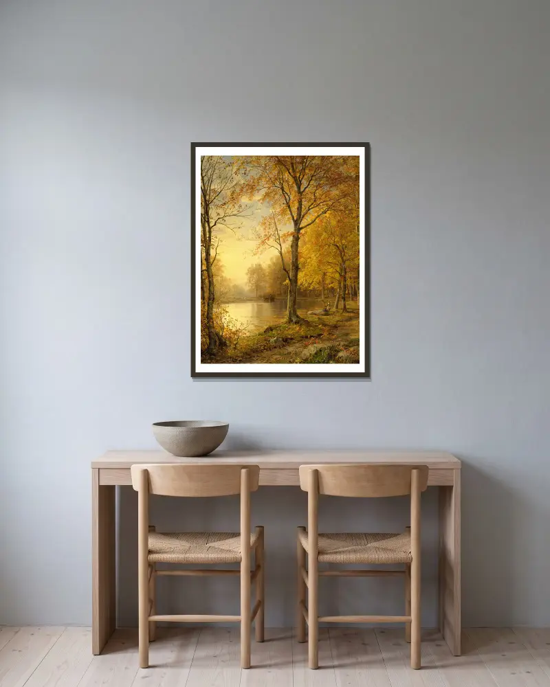 Indian Summer von William Trost Richards gerahmt an einer Wand