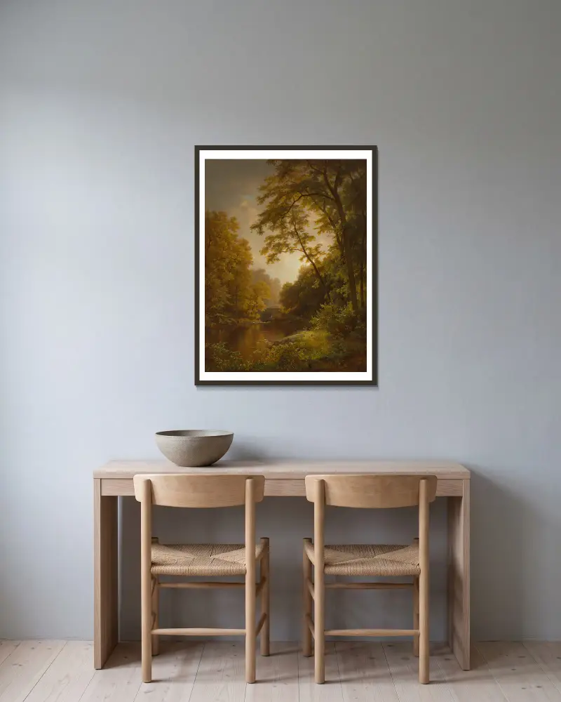 Červnový den, William Trost Richards v rámu na stěně