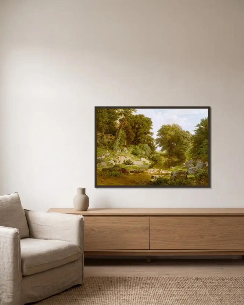 Waldbach von William Trost Richards gerahmt an einer Wand