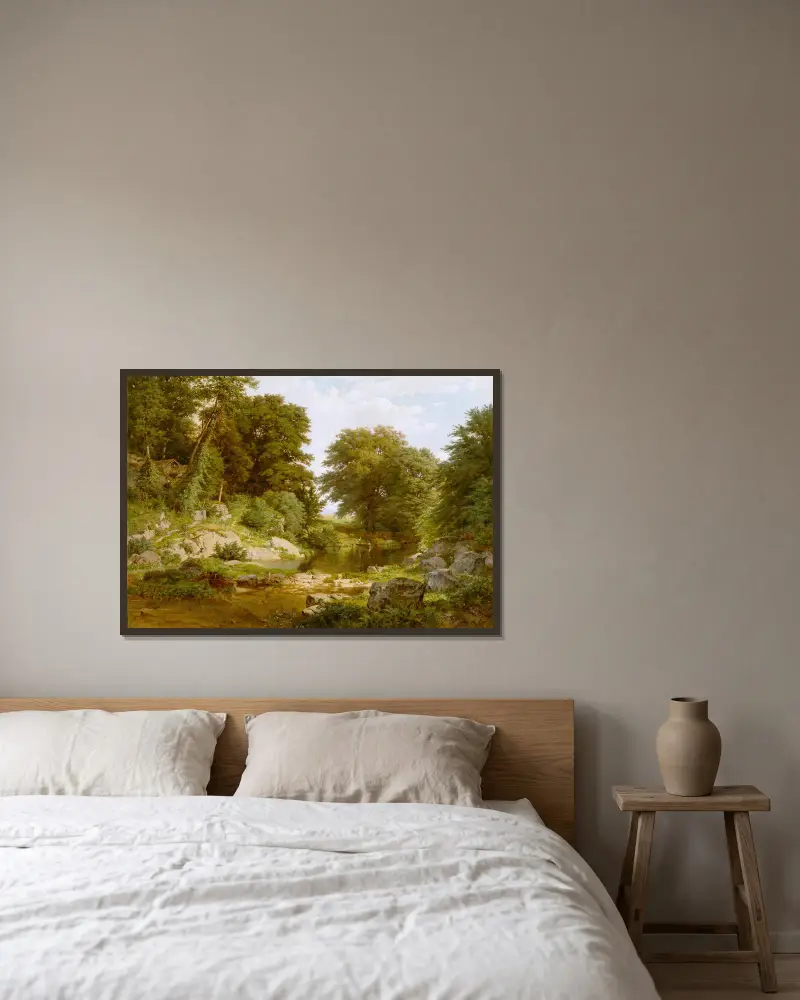 Waldbach von William Trost Richards gerahmt an einer Wand