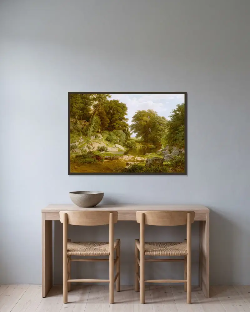Waldbach von William Trost Richards gerahmt an einer Wand