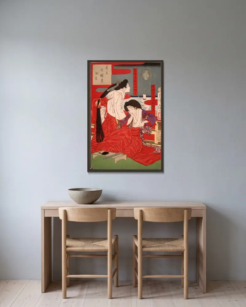 Úplněk, Tsukioka Yoshitoshi v rámu na stěně