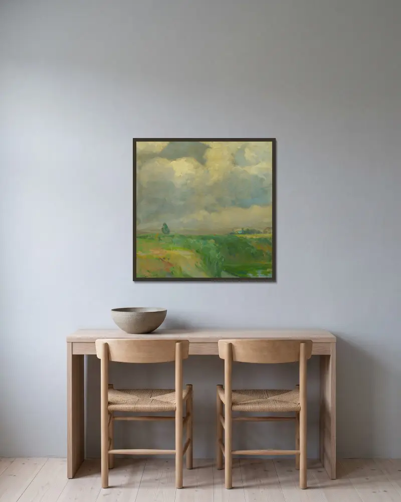 Bewölkt von Ľudovít Čordák gerahmt an einer Wand