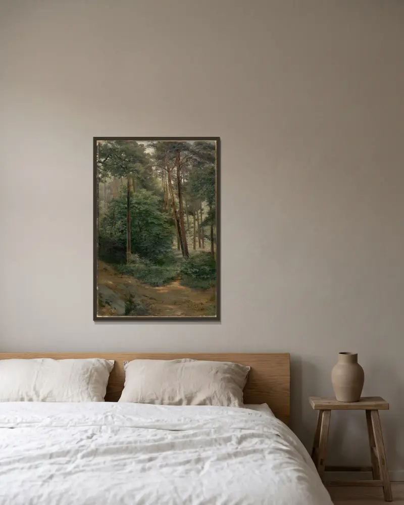 Wald, 1894 von Ľudovít Čordák gerahmt an einer Wand