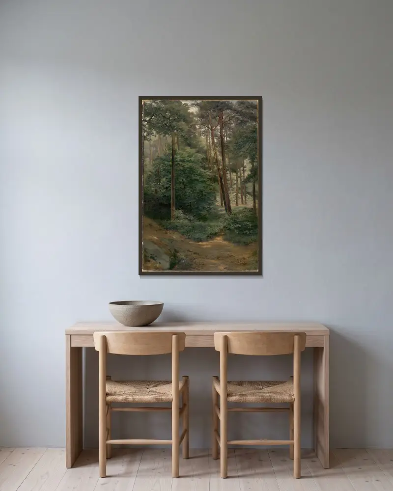 Wald, 1894 von Ľudovít Čordák gerahmt an einer Wand