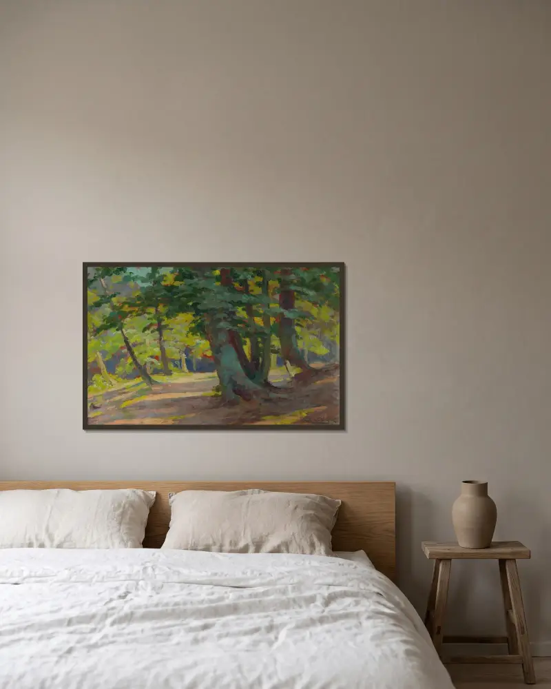 Wald, 1925 – Nr. 2 von Ľudovít Čordák gerahmt an einer Wand