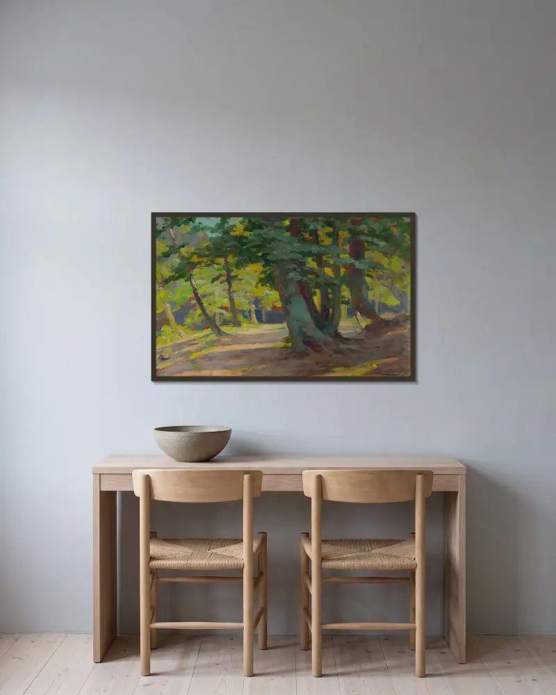 Wald, 1925 – Nr. 2 von Ľudovít Čordák gerahmt an einer Wand