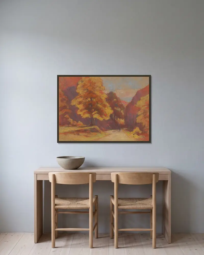From Zadielská dolina av Ľudovít Čordák inramad på en vägg