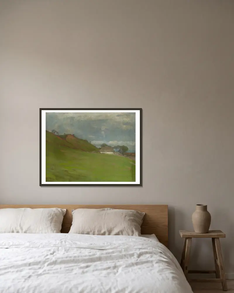 Die Burg bei Vaľkovce von Ľudovít Čordák gerahmt an einer Wand