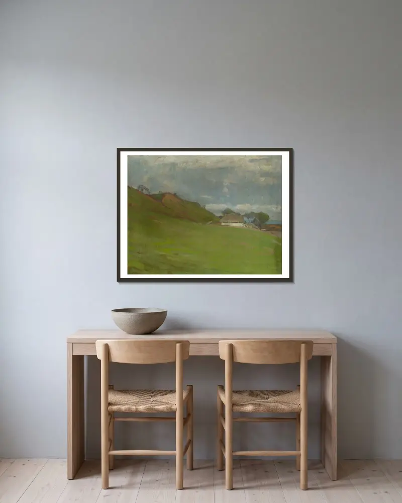 Die Burg bei Vaľkovce von Ľudovít Čordák gerahmt an einer Wand