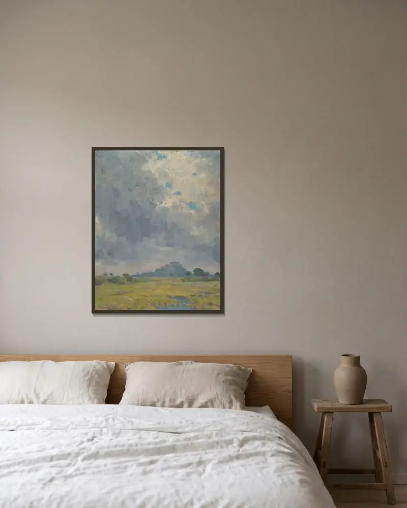 Landschaft mit Schloss von Ľudovít Čordák gerahmt an einer Wand