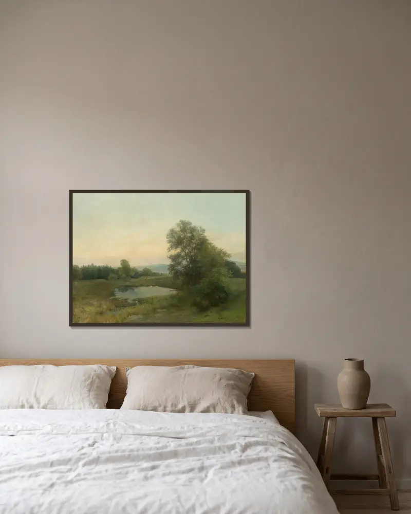 Landschaft mit Sumpf von Ľudovít Čordák gerahmt an einer Wand