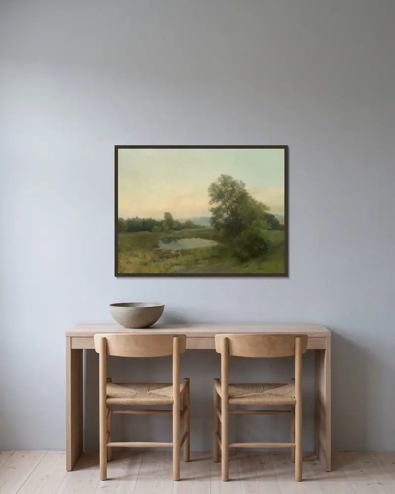 Landschaft mit Sumpf von Ľudovít Čordák gerahmt an einer Wand