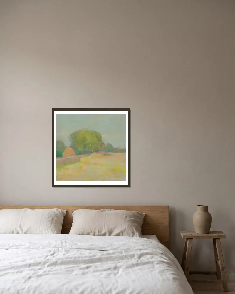 Landscape with bushy trees av Ľudovít Čordák inramad på en vägg