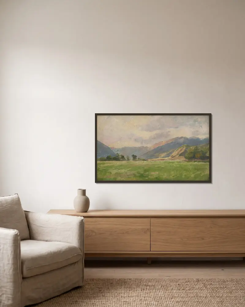 Bergwiese von Ľudovít Čordák gerahmt an einer Wand