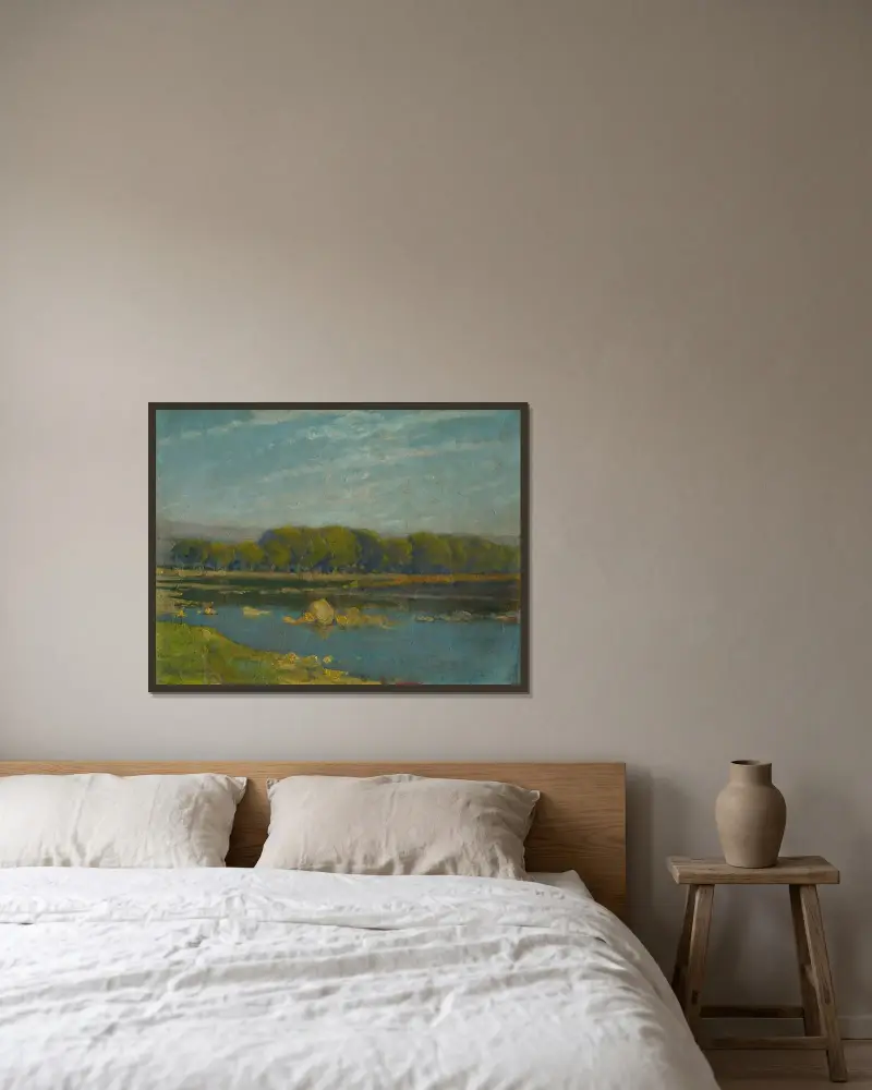 Am Fluss von Ľudovít Čordák gerahmt an einer Wand