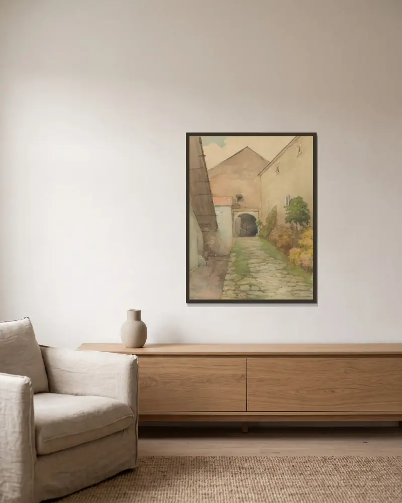 Starý dvor von Ľudovít Čordák gerahmt an einer Wand