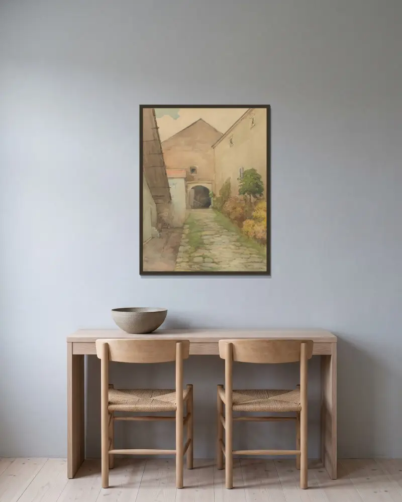 Starý dvor von Ľudovít Čordák gerahmt an einer Wand