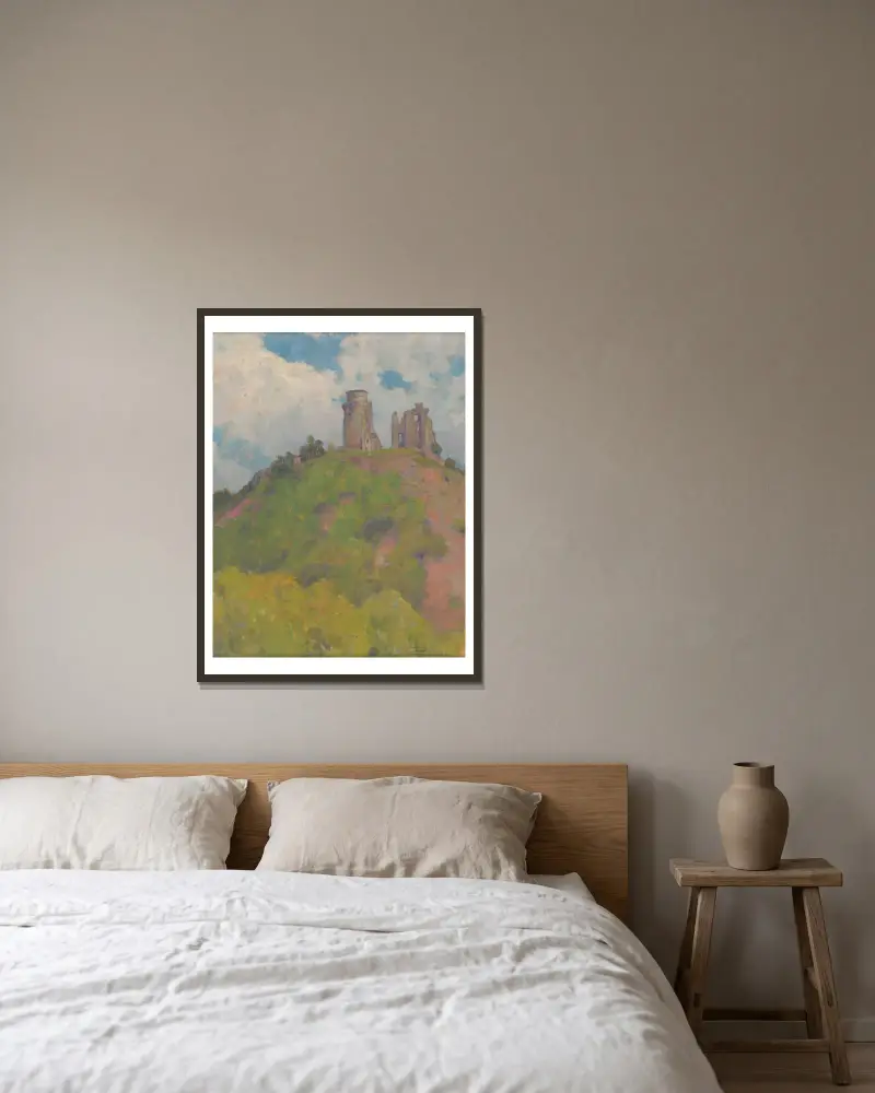 The ruins of Slane Castle av Ľudovít Čordák inramad på en vägg