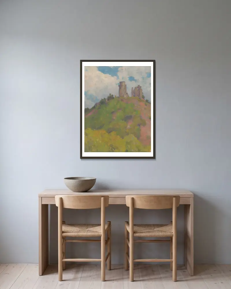 The ruins of Slane Castle av Ľudovít Čordák inramad på en vägg