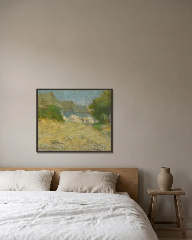 Dorf von Ľudovít Čordák gerahmt an einer Wand