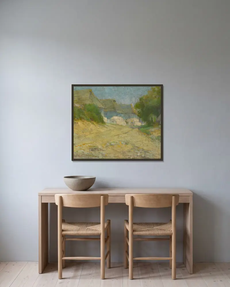Dorf von Ľudovít Čordák gerahmt an einer Wand